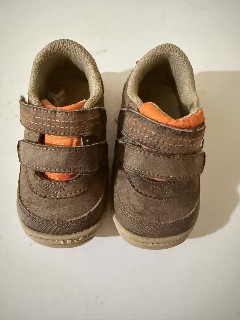 Stride Rite Brown and Orange Toddler Velcro Sneakers